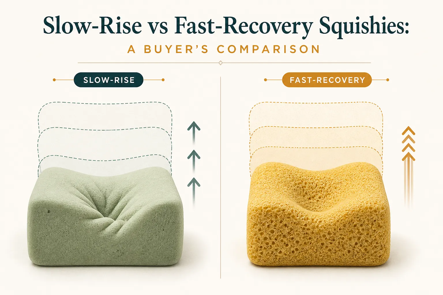 Explanatory diagram for Slow-Rise vs Fast-Recovery Squishies: A Buyer's Comparison