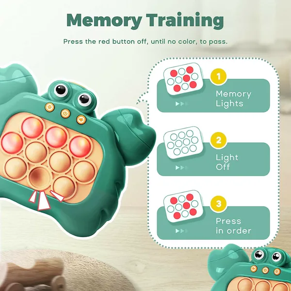 Fast Push Puzzle Game Toy Operated Fast Push Quicks Bubble Stress Relief Toy Light for Sensory Fidgets Plastic Ages 5-7