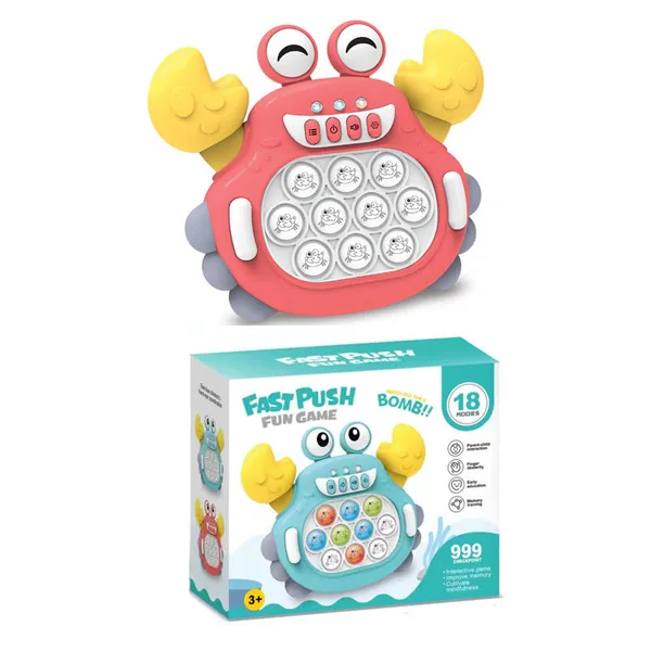 Squeeze Toys Fast Push Light up Console Game Fast Push It Fidgets Toy Pops in Electronic Quicks Push Bubble Puzzle Game Toy