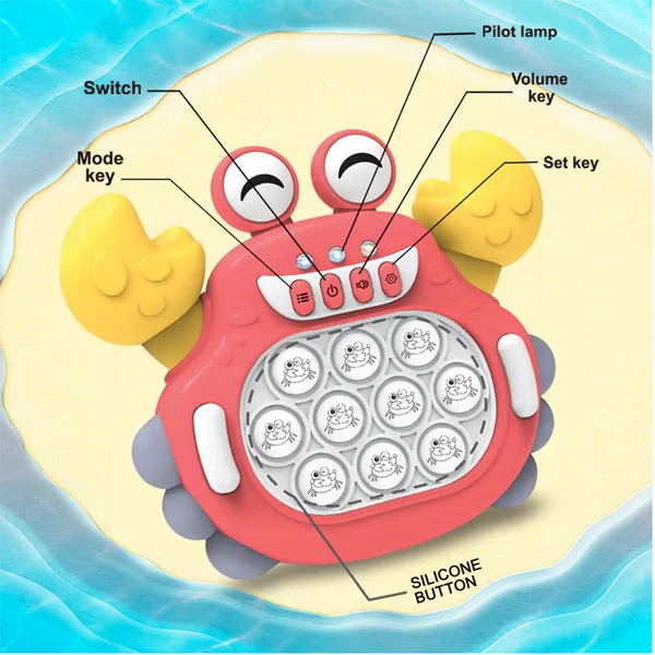 Squeeze Toys Fast Push Light up Console Game Fast Push It Fidgets Toy Pops in Electronic Quicks Push Bubble Puzzle Game Toy
