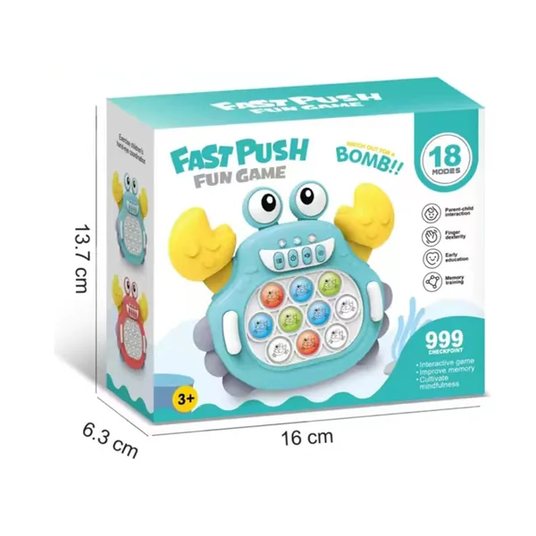 Squeeze Toys Fast Push Light up Console Game Fast Push It Fidgets Toy Pops in Electronic Quicks Push Bubble Puzzle Game Toy