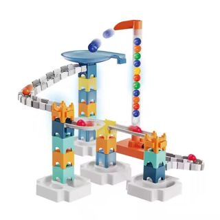80Pcs Marble Run Toy Educational DIY Space Marble Race Track Set Construction Maze Building Block Toy Set for Kids - Fidget