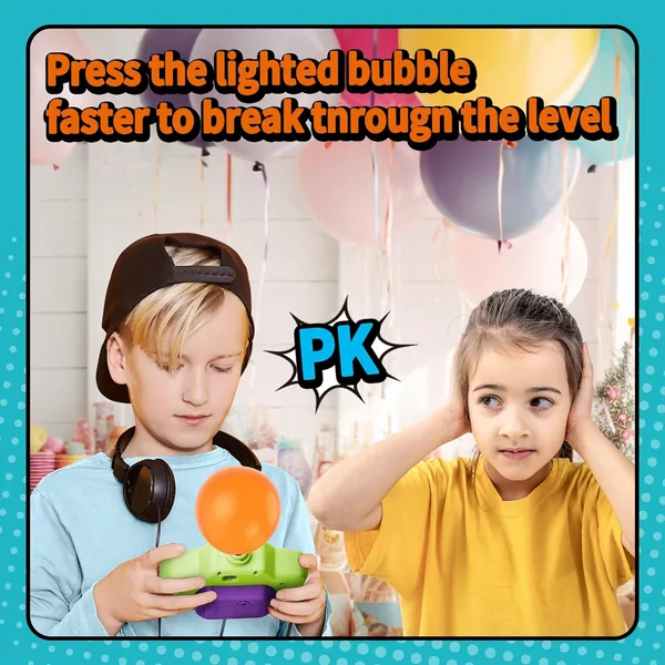 Pop Fidgets Kids Games Toys Handheld Sensory with Balloons Quicks Push Game Console Bubble Stress Pop Light-up Toy Game view 3
