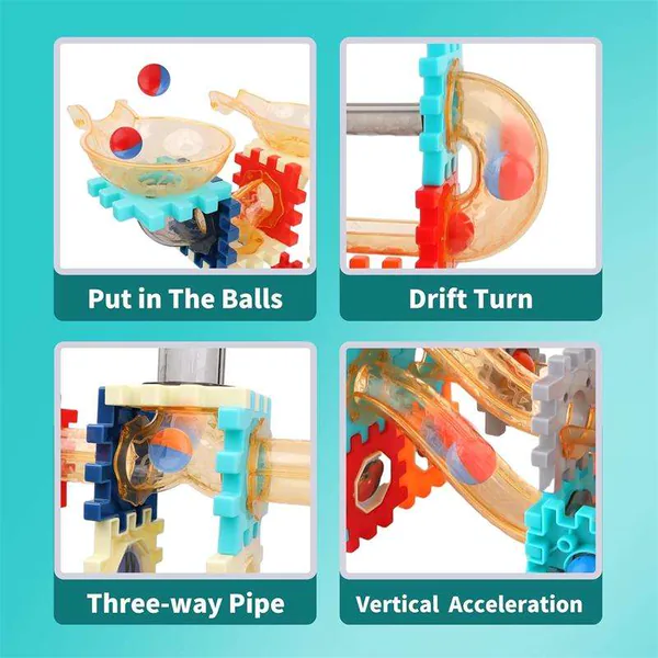 246 Pcs Marble Maze Game Building Blocks Kit STEM Educational Marble Race Track DIY Marble Runs Blocks for Kids view 6