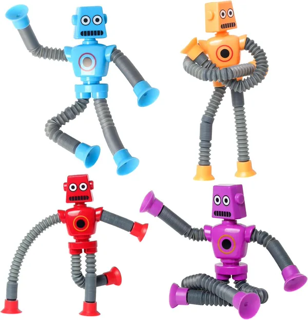 Telescopic Suction Cup Robot Toy Coolest Pops Tubes Sensory Toys for Toddlers Educational New Fidget Toys Party Favors for Kids
