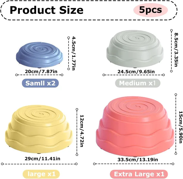 Stepping Stones for Kids 5Pcs Balance Colorful Interactive Parent Kids Stepping Stones Developmental Preschool Sensory Toys view 3