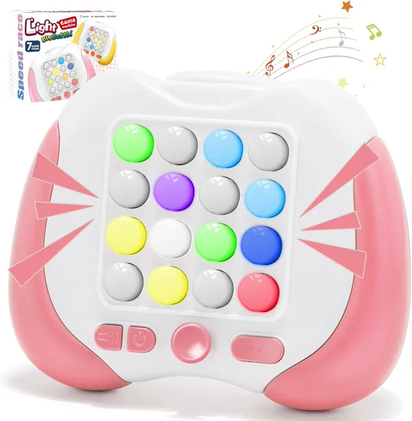 Quicks Push Handheld Game for Kids Light-up Toy Popits for Kids Flashing Fast Press Push Puzzle Games Sensory Fidgets Toys