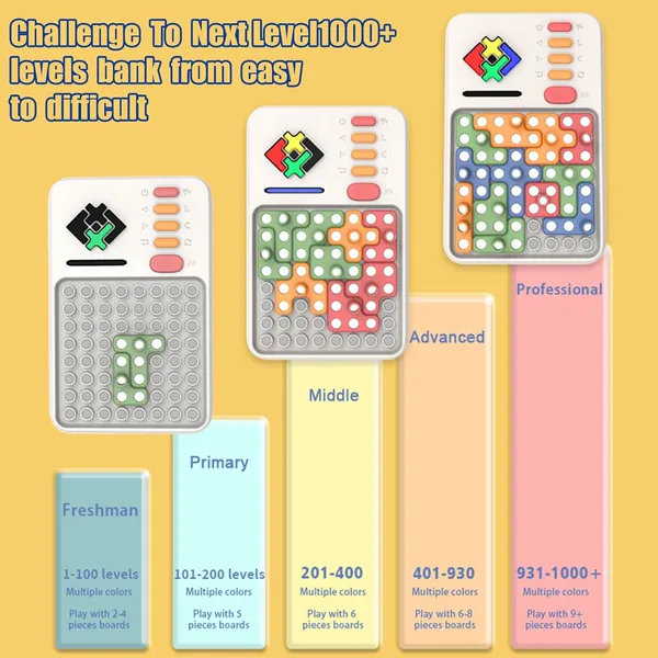 Super Blocks Pattern Matching Puzzle Games with 1000+ Challenges Brain Teaser STEM Kids Toys Educational Gift view 3