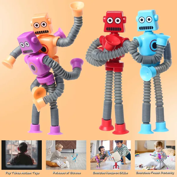 Telescopic Suction Cup Robot Toy Coolest Pops Tubes Sensory Toys for Toddlers Educational New Fidget Toys Party Favors for Kids view 4