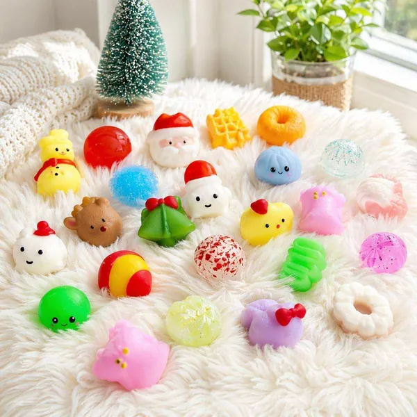 Christmas Advent Calendar 24 Days Countdown Squeeze Toy Mochi Squishy Stress Relief Surprise Blind Box Kids Holiday Gift