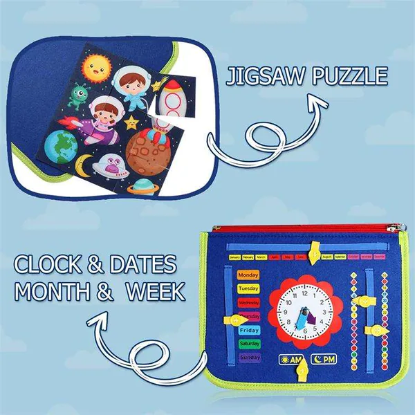 Factory Toddler Busy Board Sensory Board for Fine Motor Skill Montessori Toys Dinosaur Felts Busy Board Toys Gifts for Kids view 2
