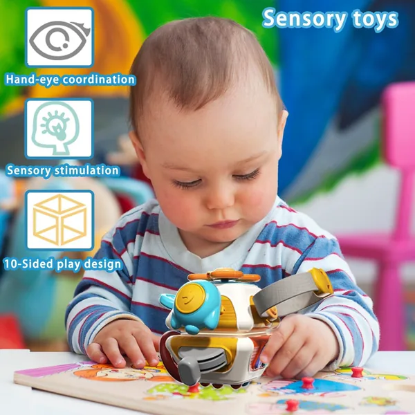 10 in 1 Busy Cube Baby Toddler Toys Montessori Sensory Busy Board Travel Toys for Toddlers Interactive Infants Baby Toys view 5