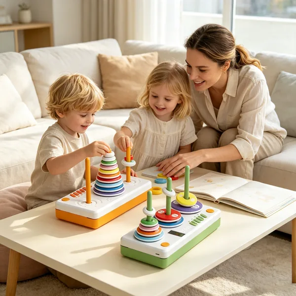 Smart Electronic Tower of Hanoi Logic Puzzle Brain Teaser Thinking Game STEM Educational Toy for Kids Adults Gift
