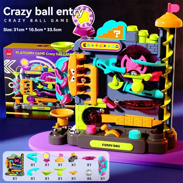 Children's Engineering Maze Breakthrough Adventure Puzzle Toys Thinking Training Marble Game Track Rotating Balls Toys view 5