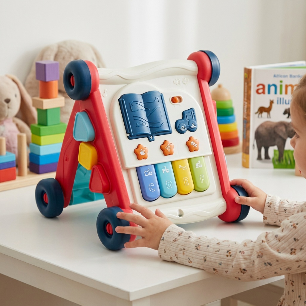 Musical Baby Activity Board Toy with Music and Lights Interactive Sensory Early Learning Educational Gift for Toddlers view 5