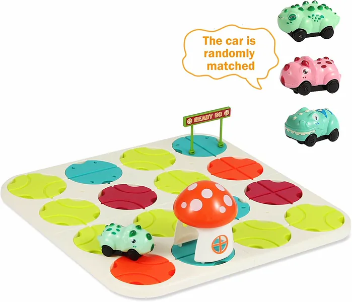 Kids DIY Track Maze Toy with Dinosaur Cars Light Sound Educational Puzzle Play Set for Boys Girls