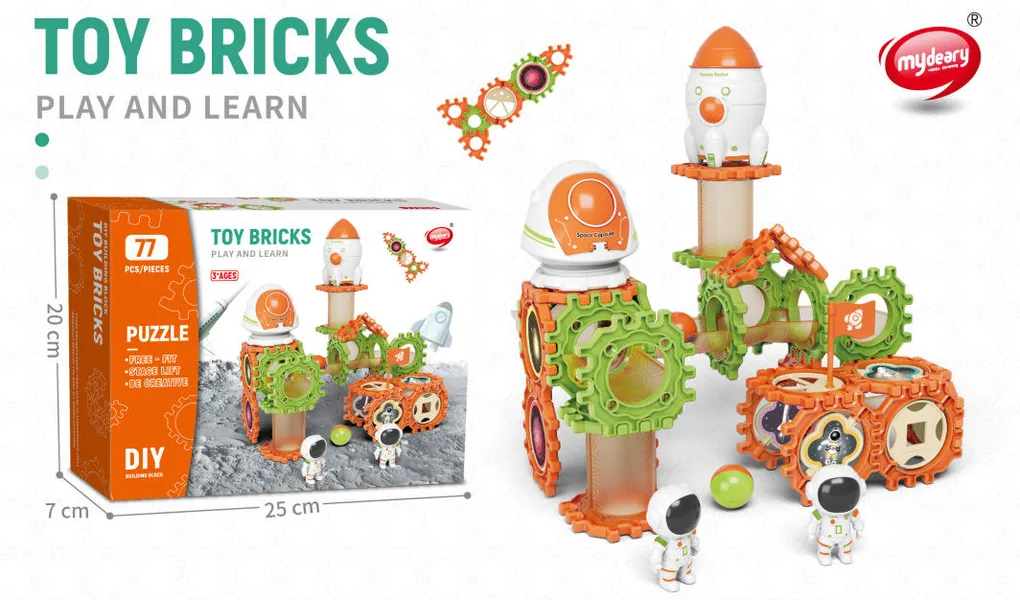 DIY STEM Educational Building Blocks Marble Run Maze Race Track Toys Space Building Blocks Set