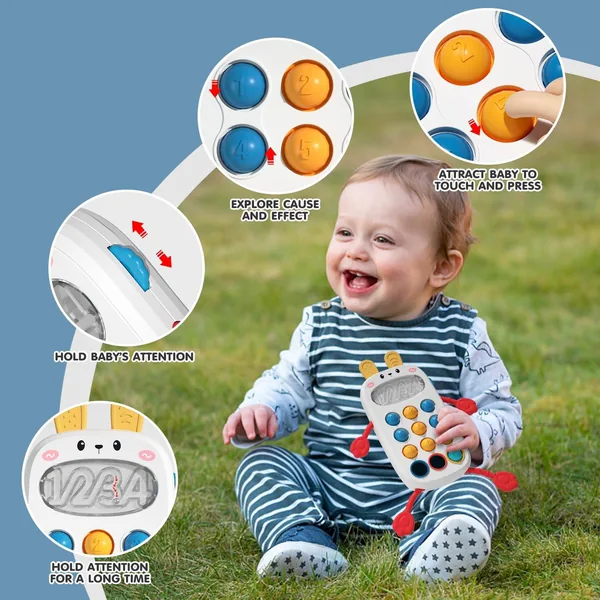 Pull String Fidgets Sensory Toys for Toddlers Learning Educational Infant Rabbit Mobile Phone Toy Toys 6-12 Months view 5