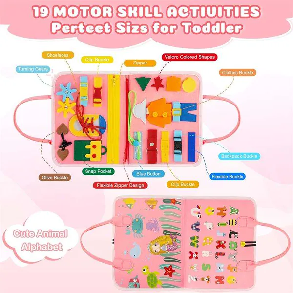 Montessori Busy Board Sensory Toys Basic Skill Toddler Busy Board Educational Activities Busy Board for Toddlers view 4