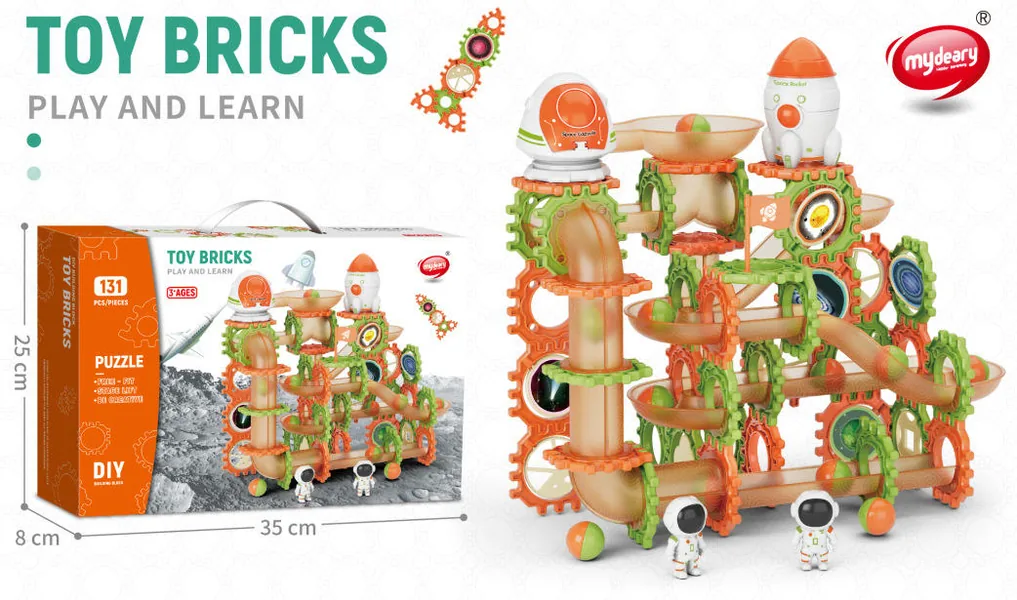 DIY STEM Educational Building Blocks Marble Run Maze Race Track Toys Space Building Blocks Set view 5