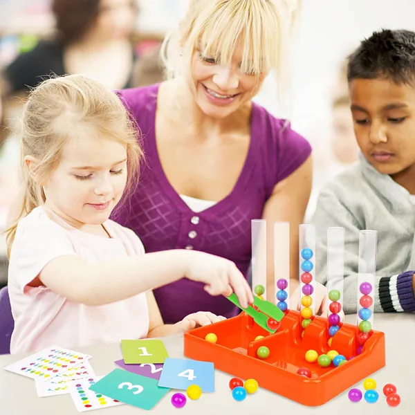 NEW Educational Interactive Rainbow Bead Matching Stacking Color Sorting Toys