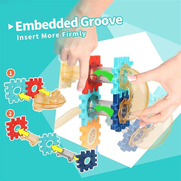 246 Pcs Marble Maze Game Building Blocks Kit STEM Educational Marble Race Track DIY Marble Runs Blocks for Kids view 4