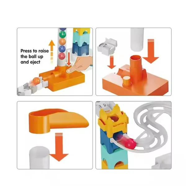 80Pcs Marble Run Toy Educational DIY Space Marble Race Track Set Construction Maze Building Block Toy Set for Kids view 3