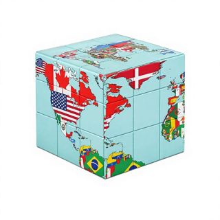 World Map Flag 3D Puzzle Cube Geography Brain Teaser Educational Toy - Fidget Cubes wholesale product sample