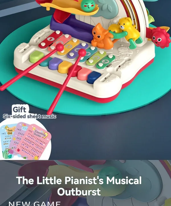 Multi-functional Baby Sensory Toy Musical Adventure Early Learning Fun Toy Montessori Puzzle Piano Bead Maze Toy for Kids view 4