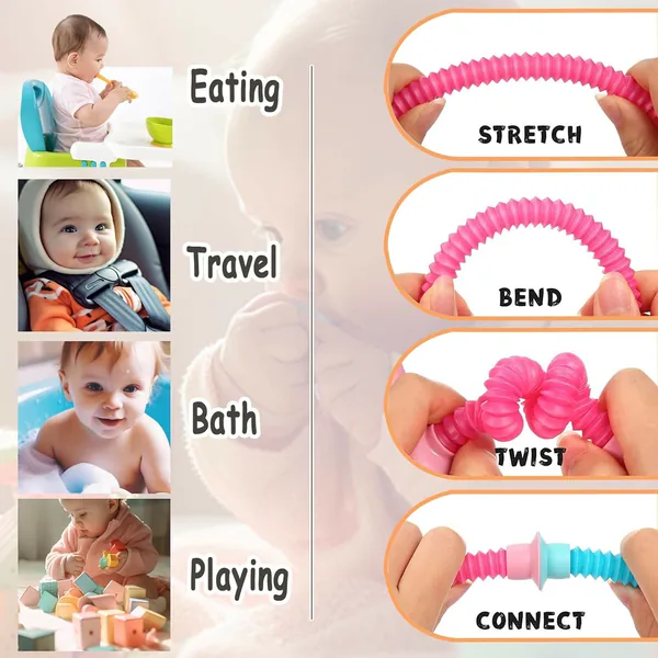 Telescopic Suction Cup Giraffe Toy Funny Pops Tubes Sensory Educational Fidget Toys Pack Anxiety Plastic  for Kids view 3