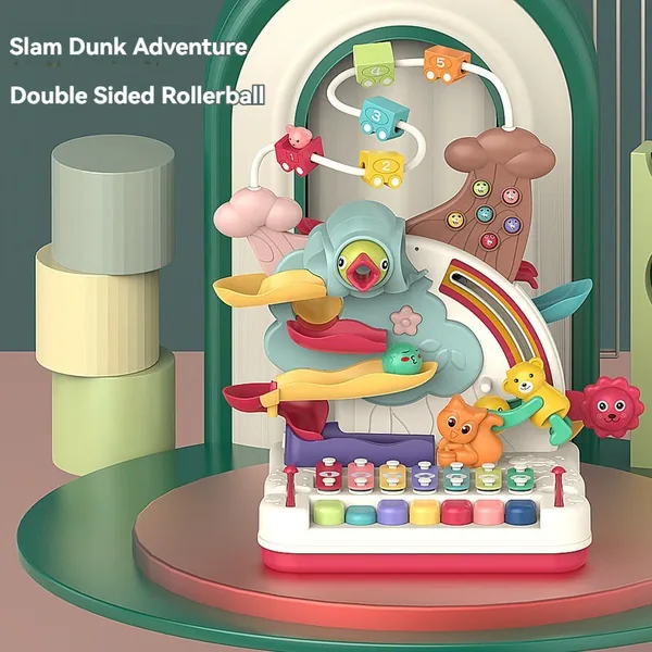 Multi-functional Baby Sensory Toy Musical Adventure Early Learning Fun Toy Montessori Puzzle Piano Bead Maze Toy for Kids view 3