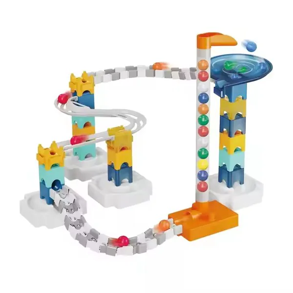 80Pcs Marble Run Toy Educational DIY Space Marble Race Track Set Construction Maze Building Block Toy Set for Kids view 2
