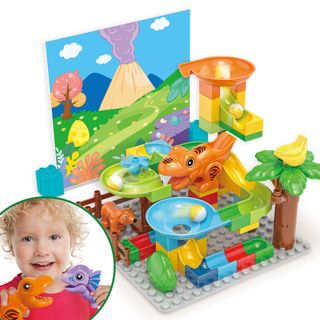 Educational building blocks 60PCS children marble run DIY dinosaur track assembly puzzle bricks - Fidget Cubes wholesale
