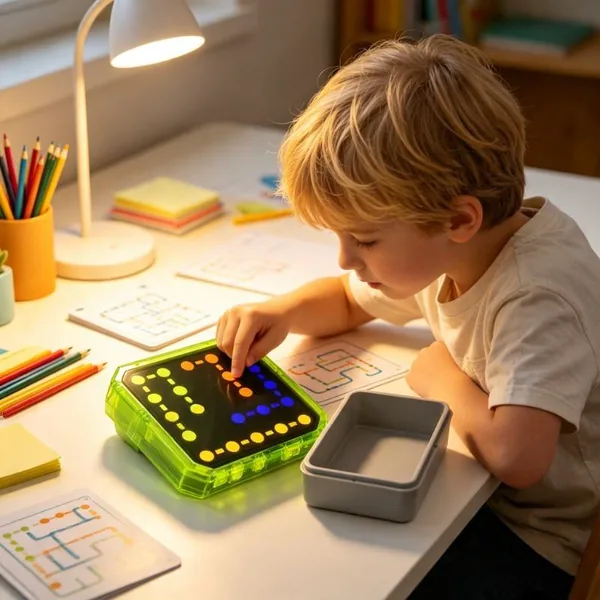 Smart Handheld Electronic Logic Puzzle Game Color Link Brain Teaser STEM Toy Portable Educational Kids Adults Gift view 3
