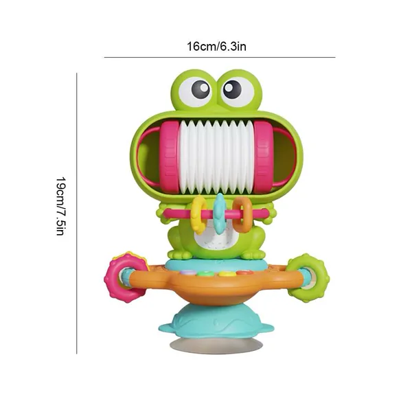 Infant Baby High Chair Toy Frog Interactive Baby Sensory Toys Montessori Educational Toys with Suction Cup and Music view 5