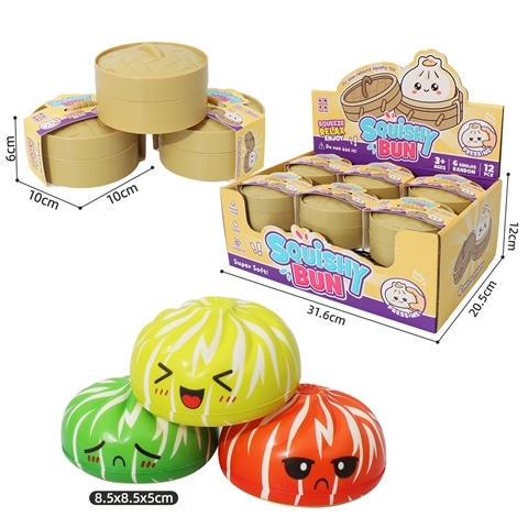 Zebra-Stripe Bun Squishy with Steamer Display Box