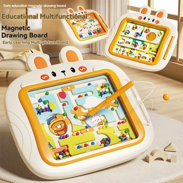 Montessori Toys Busy Board for Toddlers Magnetics Puzzle Toys Maze Game Educational Magnetics Block Set Toys for Kids Learning view 4