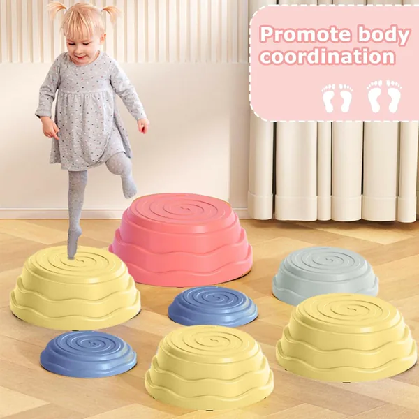 Stepping Stones for Kids 5Pcs Balance Colorful Interactive Parent Kids Stepping Stones Developmental Preschool Sensory Toys view 5