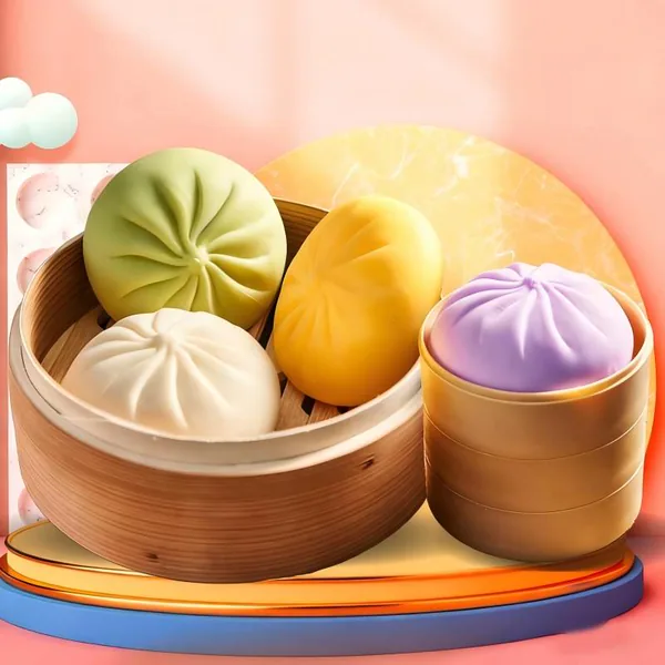 Dumpling Squishies Toy Dumpling Squish Cute Anxiety Relief Fidget Toy with Steamer Box, Soft Squeeze for Kids view 7