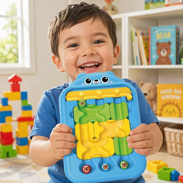 Cute Bear Maze Ball Puzzle Game 11 Pcs Magnetic Rolling Bead Logic Board Toy Educational Toy for Kids view 5