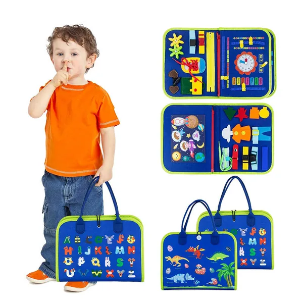 Factory Toddler Busy Board Sensory Board for Fine Motor Skill Montessori Toys Dinosaur Felts Busy Board Toys Gifts for Kids