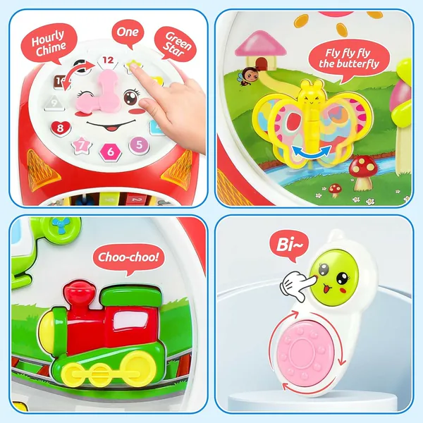 6 in 1 Busy Learning Shape Sorter Toy with Music Keyboard Sound Light-up Toys Early Educational Baby Sensory Toy view 2