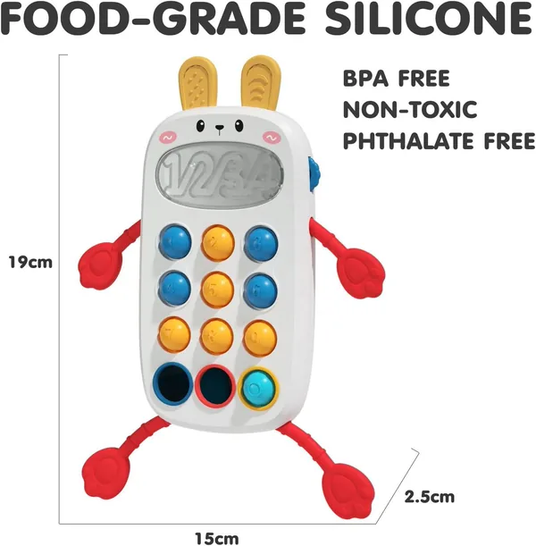 Pull String Fidgets Sensory Toys for Toddlers Learning Educational Infant Rabbit Mobile Phone Toy Toys 6-12 Months view 2