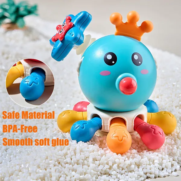 Montessori Toys for Babies Sensory Pull String Finger Squeeze Octopus Toy Sensory Learning Educational Toys for Kids view 4