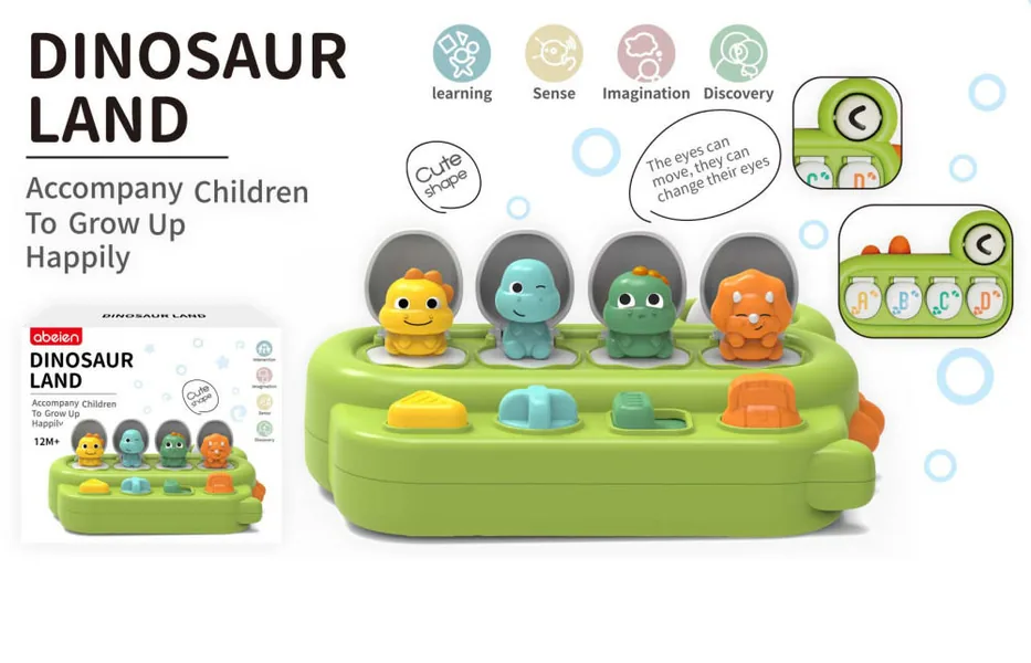 New Interactive Game Montessori Baby Sensory Toy Pops up Game With Music Light-up Toy Pressing Dinosaurs Game for Kids view 5