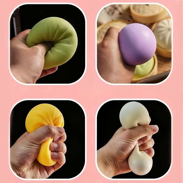Dumpling Squishies Toy Dumpling Squish Cute Anxiety Relief Fidget Toy with Steamer Box, Soft Squeeze for Kids view 8