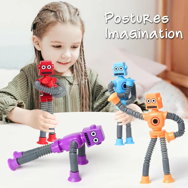 Telescopic Suction Cup Robot Toy Coolest Pops Tubes Sensory Toys for Toddlers Educational New Fidget Toys Party Favors for Kids view 5