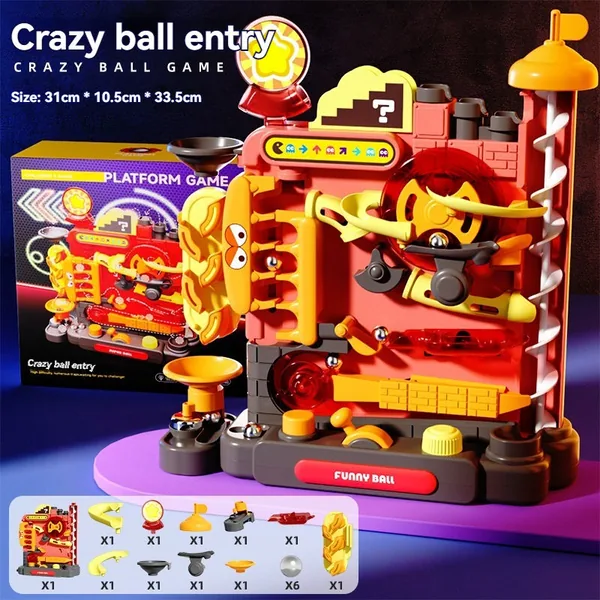 Children's Engineering Maze Breakthrough Adventure Puzzle Toys Thinking Training Marble Game Track Rotating Balls Toys view 9