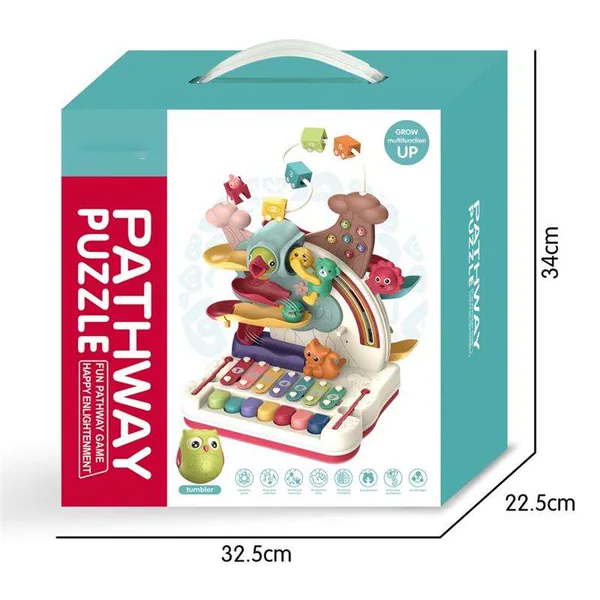 Multi-functional Baby Sensory Toy Musical Adventure Early Learning Fun Toy Montessori Puzzle Piano Bead Maze Toy for Kids view 6