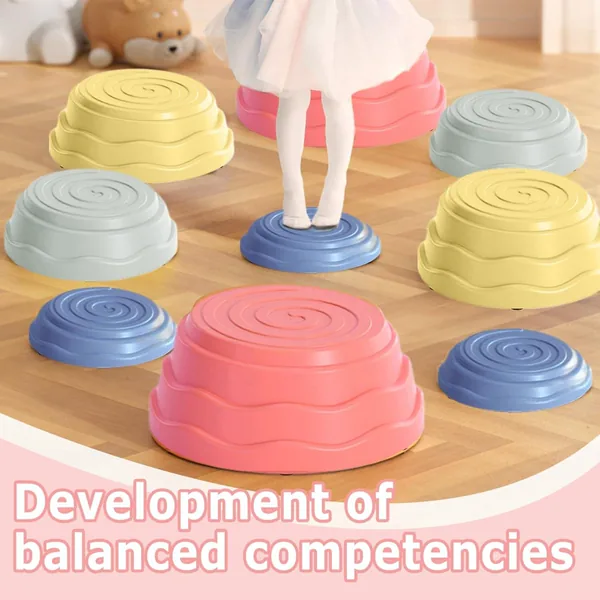Stepping Stones for Kids 5Pcs Balance Colorful Interactive Parent Kids Stepping Stones Developmental Preschool Sensory Toys view 4